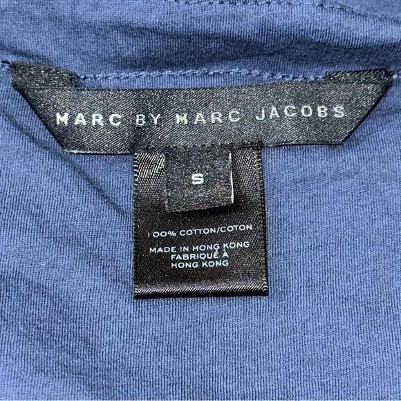 Marc by Marc Jacobs Women’s Sz S Navy Blue Pink Plumage Peacock Print Mini Dress - Picture 5 of 6